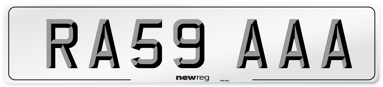 RA59 AAA Number Plate from New Reg